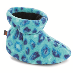 Acorn Easy Bootie : Turquoise Leopard - Toddler